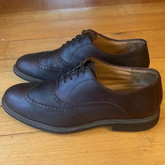 Hollis Wingtip Dk Brown Nu buck, Johnston&Murphy Men's Size 10.5 - Picture 2 of 8